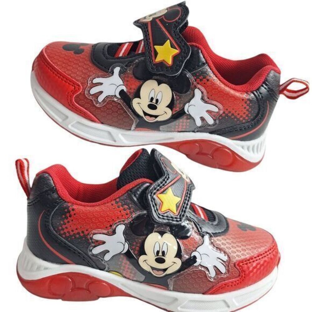 MICKEY MOUSE DISNEY Boys Light-Up Shoes Sneakers Toddlers Size‎ 8 new (16Cm)